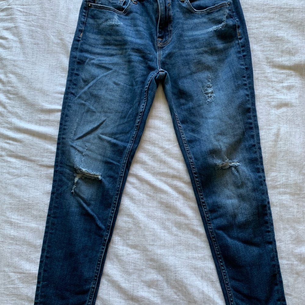 Women's Blue Distressed Jeans